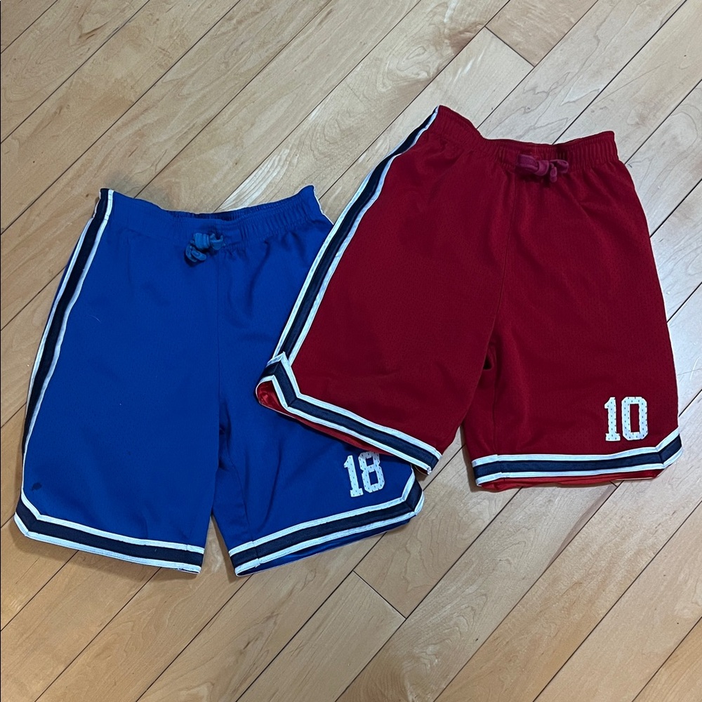 Osh Kosh Youth Boys Red and Blue Athletic Shorts with Number Detail